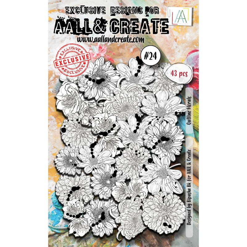 AAll & Create Ephemera - Outline Florals, ALLEP024