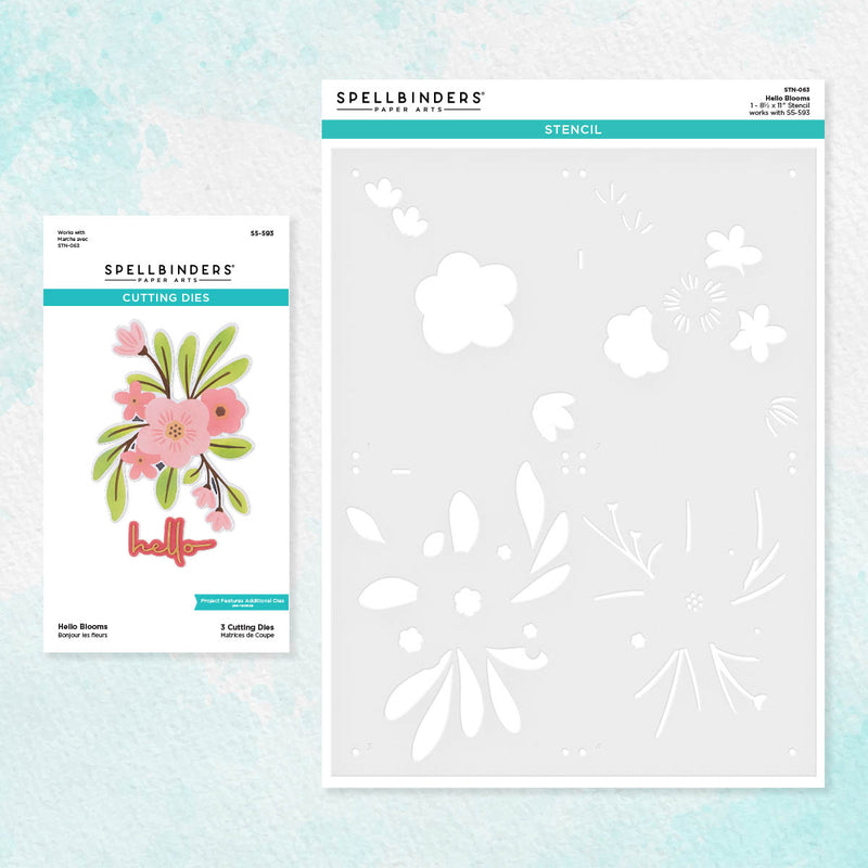 Spellbinders Stencil and Die Bundle - Hello Blooms, BD-0763