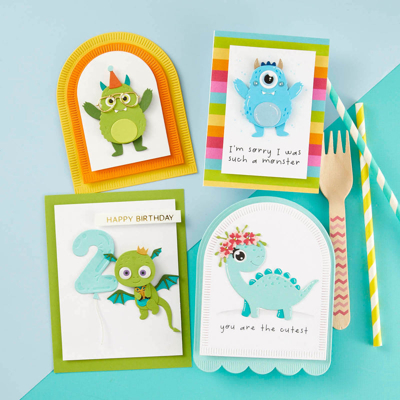 Spellbinders Etched Die & Clear Stamp Set - Monster Birthday Bundle, BD-0819