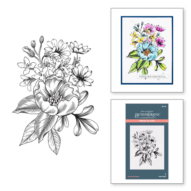 Spellbinders BetterPress Press Plate - Pressed Bouquet, BP-012