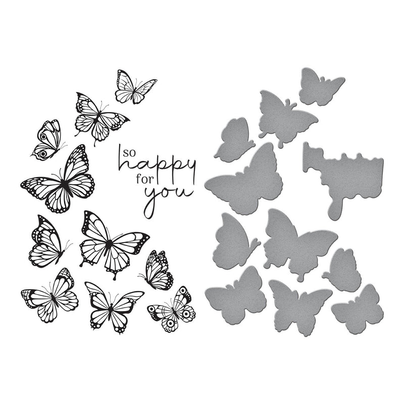 Spellbinders Press Plate & Die Set - Butterfly Swirl, BP-031