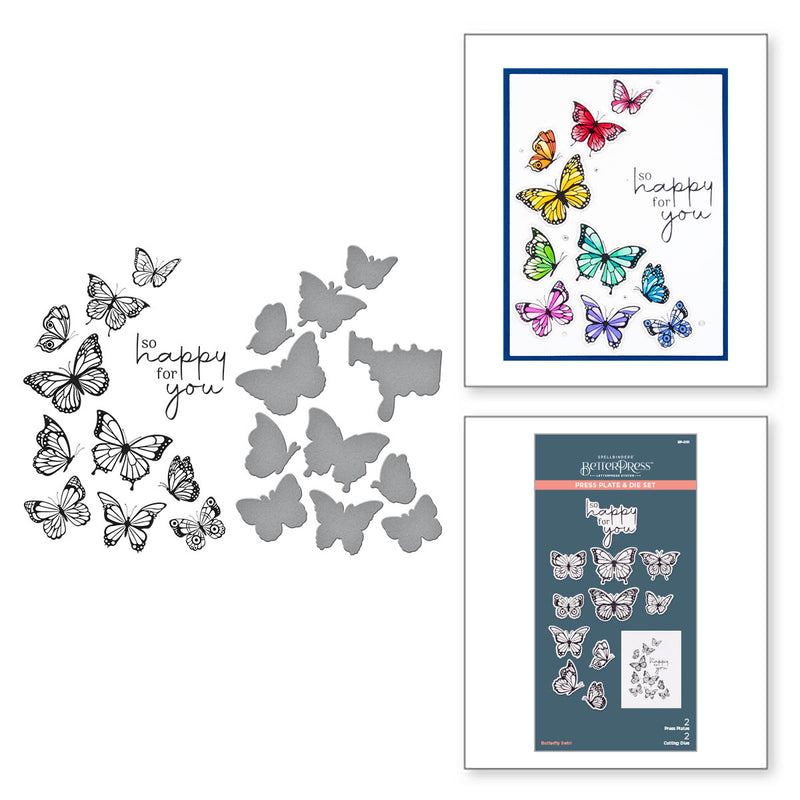 Spellbinders Press Plate & Die Set - Butterfly Swirl, BP-031