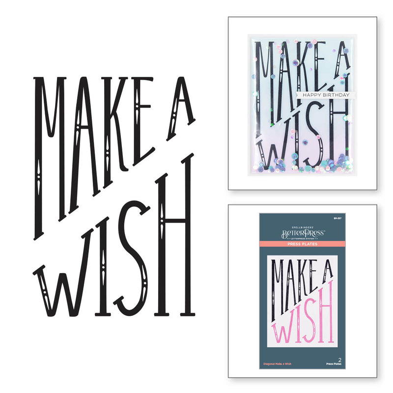 Spellbinders Press Plate - Diagonal Make A Wish, BP-037