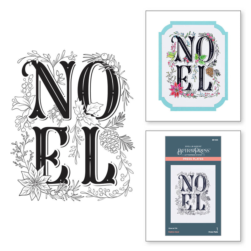 Spellbinders BetterPress Press Plate - Festive Noel, BP-053