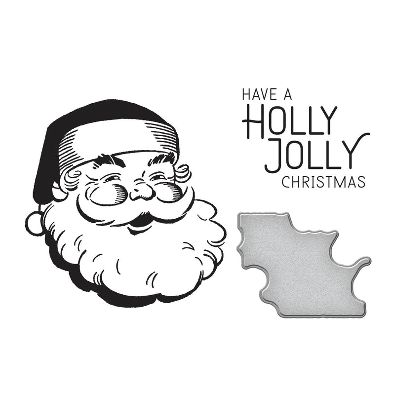 Spellbinders BetterPress Press Plate & Die Set - Holly Jolly Santa, BP-054