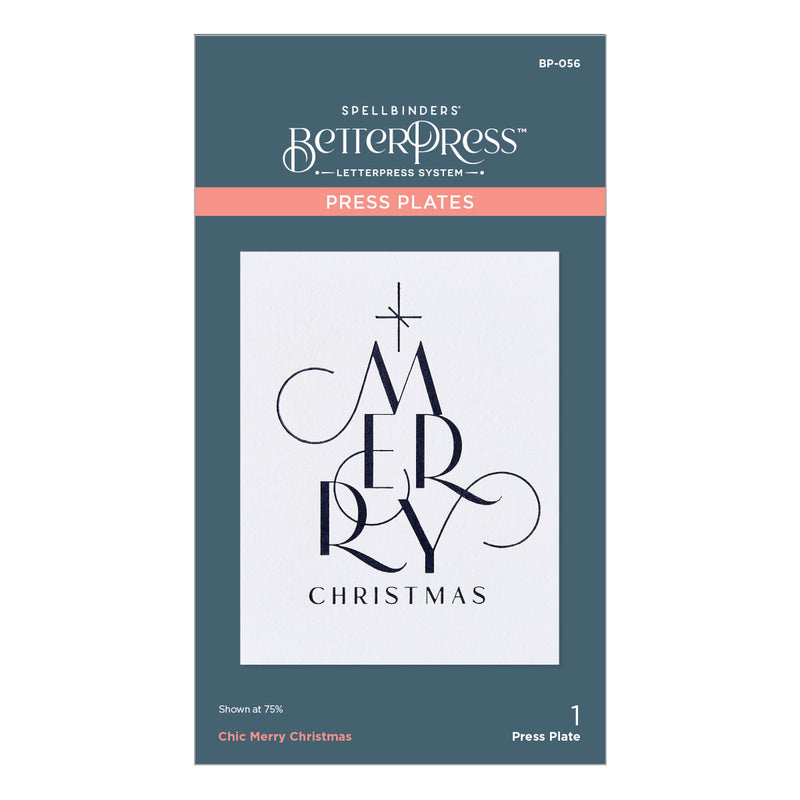 Spellbinders BetterPress Press Plate - Chic Merry Christmas, BP-056