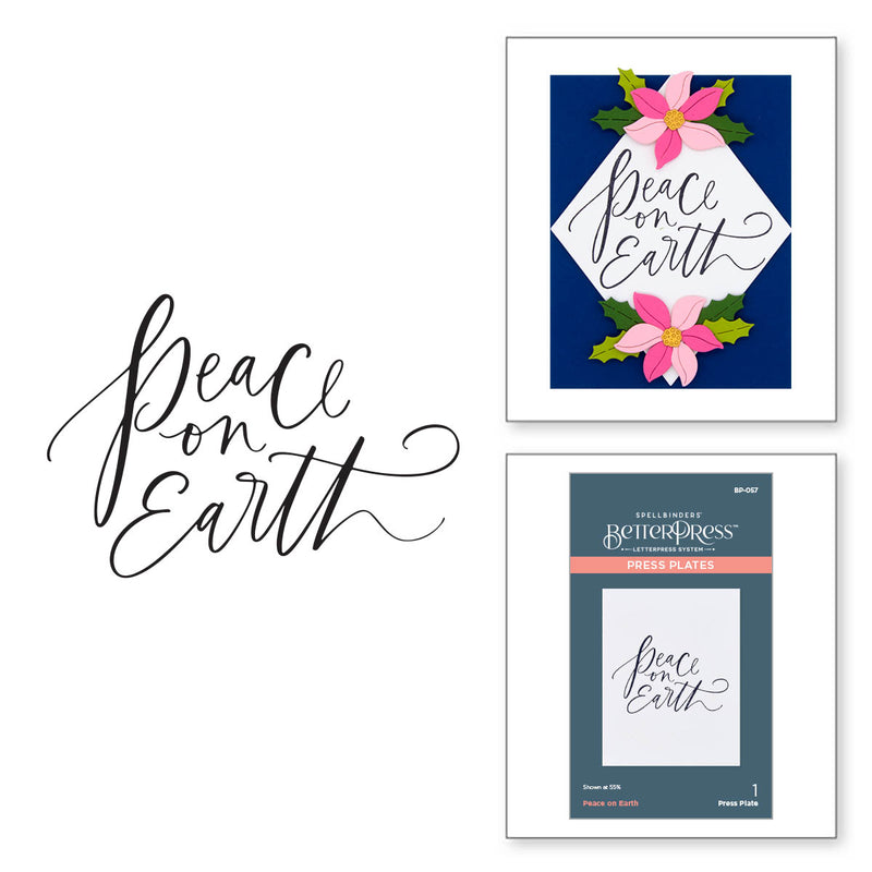 Spellbinders BetterPress Press Plate - Peace on Earth, BP-057