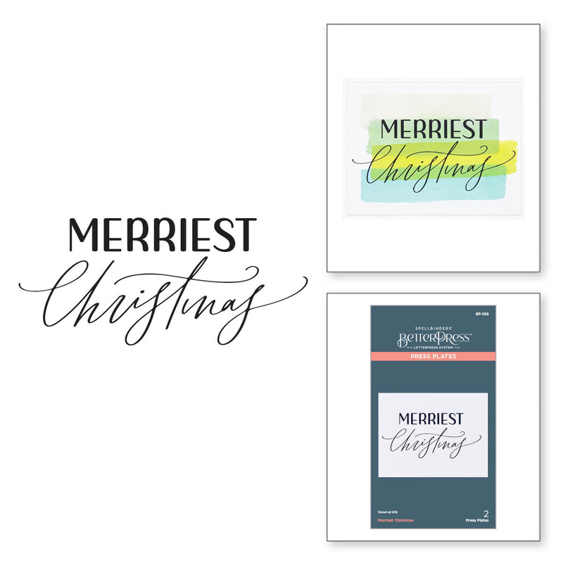 Spellbinders BetterPress Plate - Merriest Christmas, BP-068