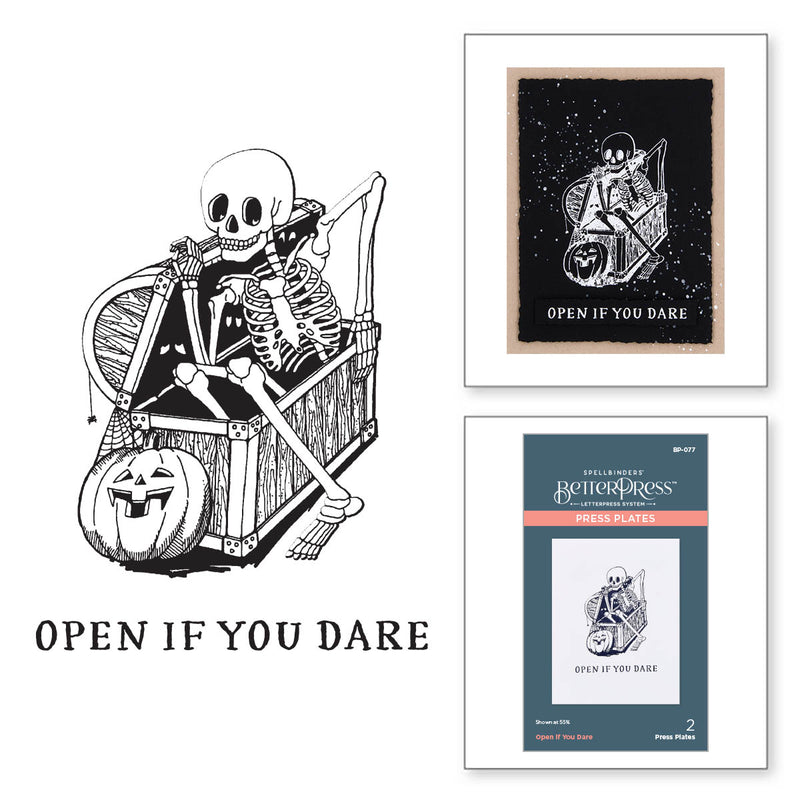 Spellbinders BetterPress Press Plate - Open If You Dare, BP-077