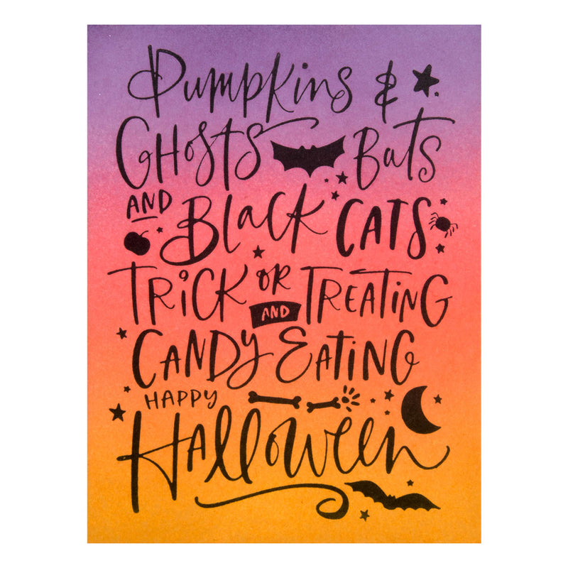 Spellbinders BetterPress Press Plate - Pumpkins & Ghosts Background, BP-078