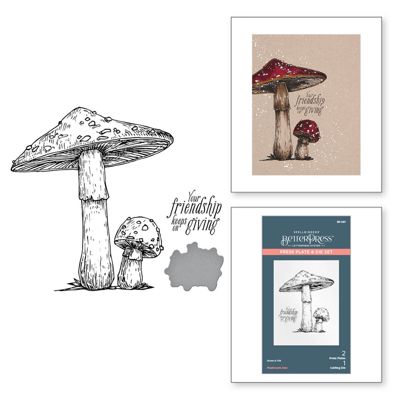 Spellbinders BetterPress Press Plate & Die Set - Mushroom Duo, BP-081