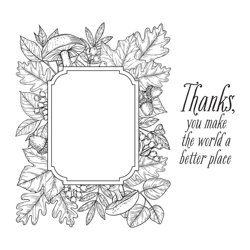 Spellbinders BetterPress Press Plate - Autumn Thanks Frame, BP-083