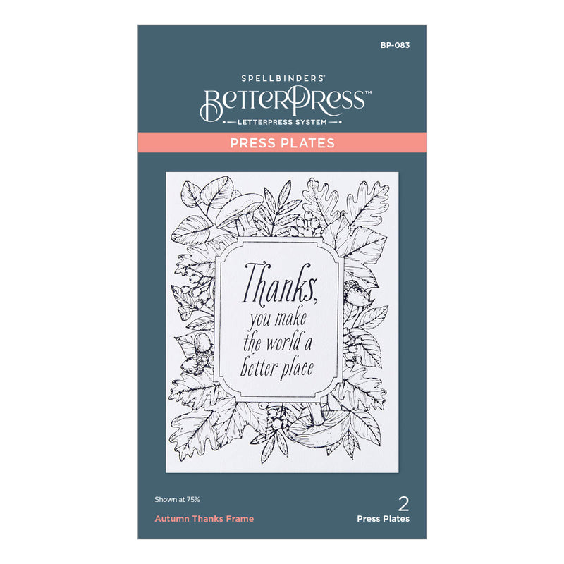 Spellbinders BetterPress Press Plate - Autumn Thanks Frame, BP-083