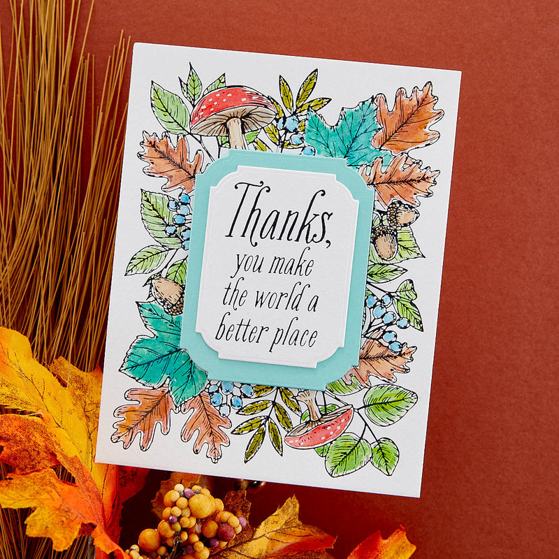 Spellbinders BetterPress Press Plate - Autumn Thanks Frame, BP-083