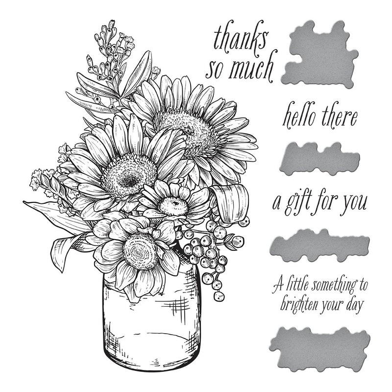 Spellbinders BetterPress Press Plate & Die Set - Sunflower Bouquet, BP-095