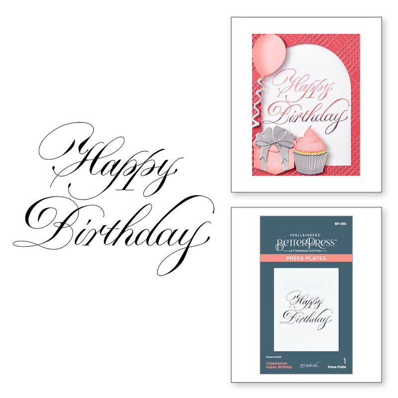 Spellbinders BetterPress Press Plates - Copperplate Everday Sentiments Collection, BD-0823