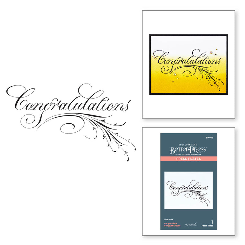 Spellbinders BetterPress Press Plates - Congratulations, BP-099