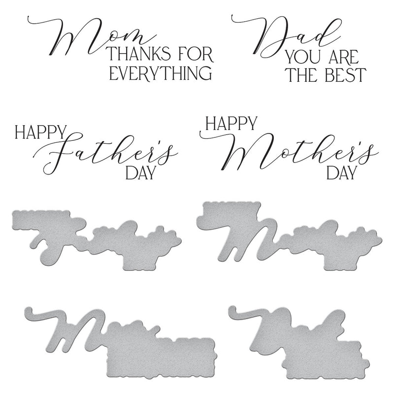 Spellbinders BetterPress Press Plate - Mother's & Father's Day Sentiments, BP-111