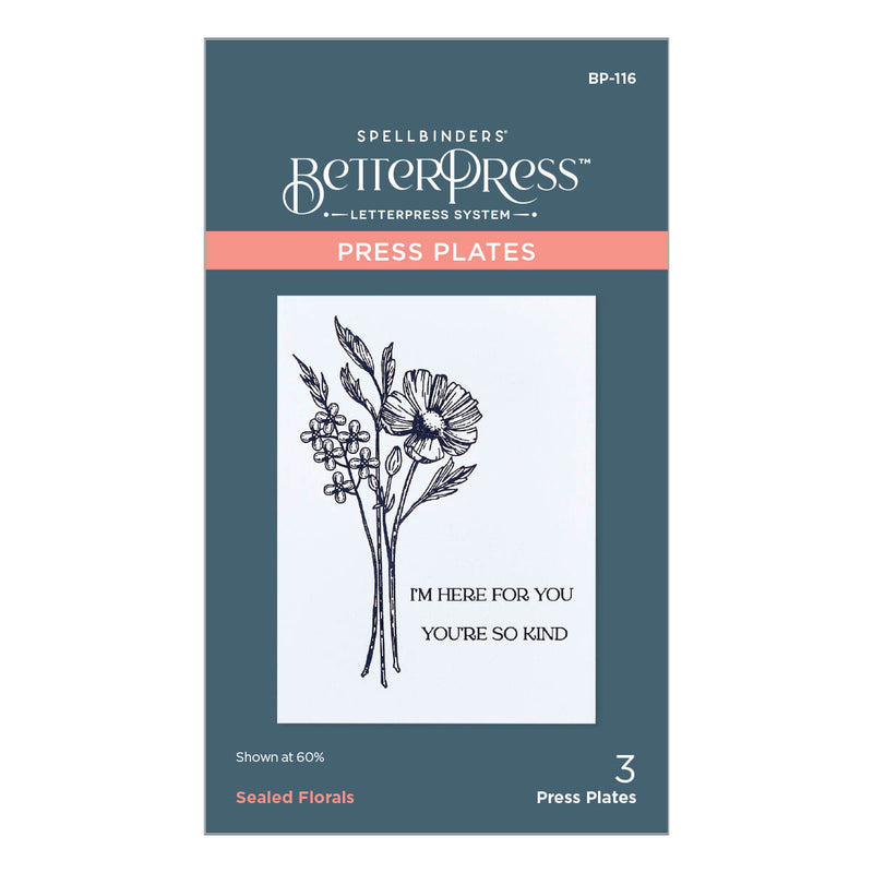 Spellbinders BetterPress Press Plate - Sealed Florals, BP-116