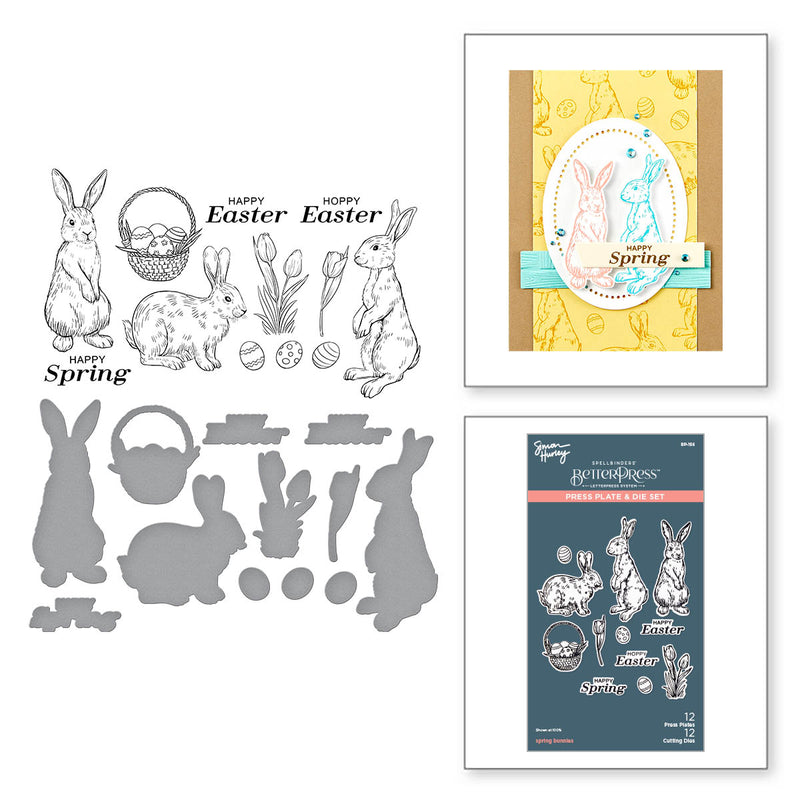 Spellbinders BetterPress Press Plate & Die Set - Spring Bunnies, BP-156