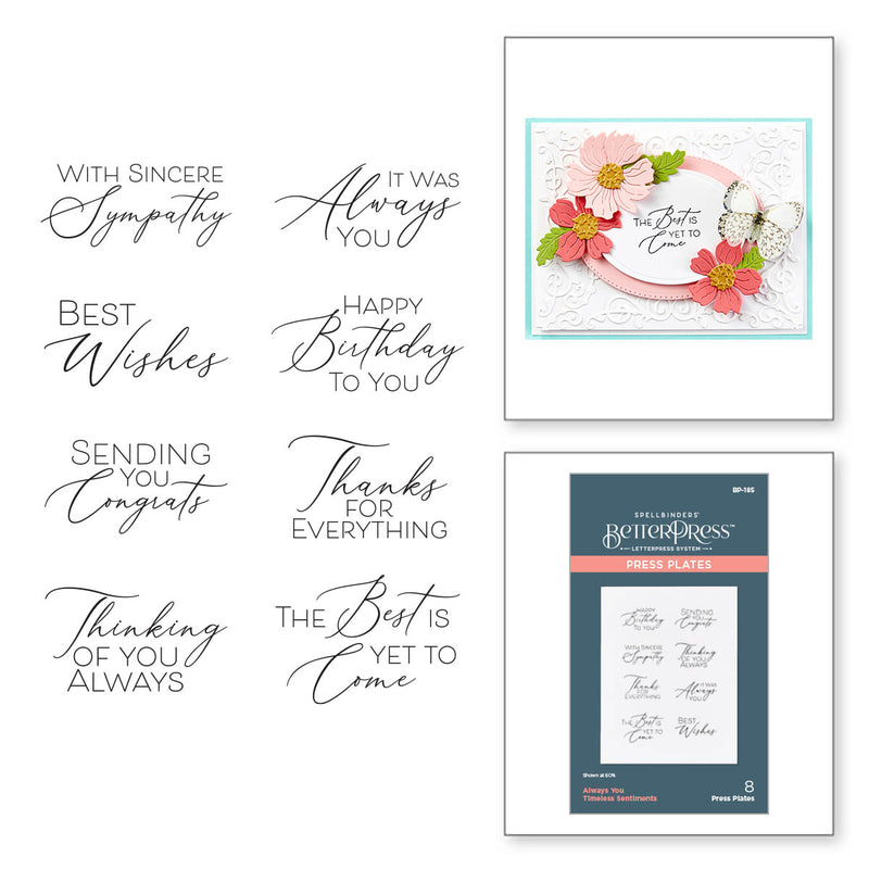 Spellbinders BetterPress Press Plate - Always You Timeless Sentiments, BP-185