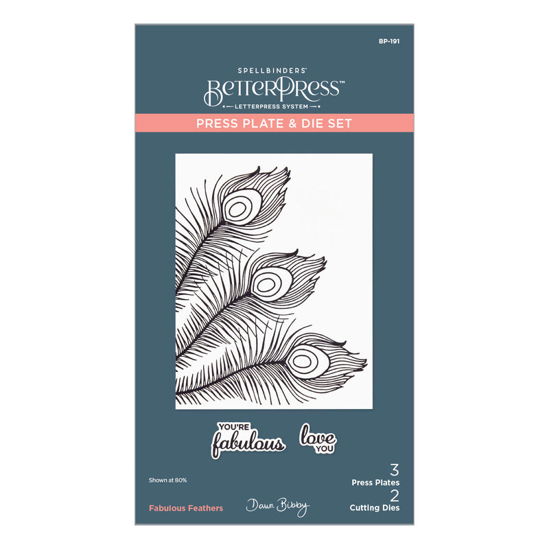 Spellbinders BetterPress Press Plate - Fabulous Feathers, BP-191 by Dawn Bibby