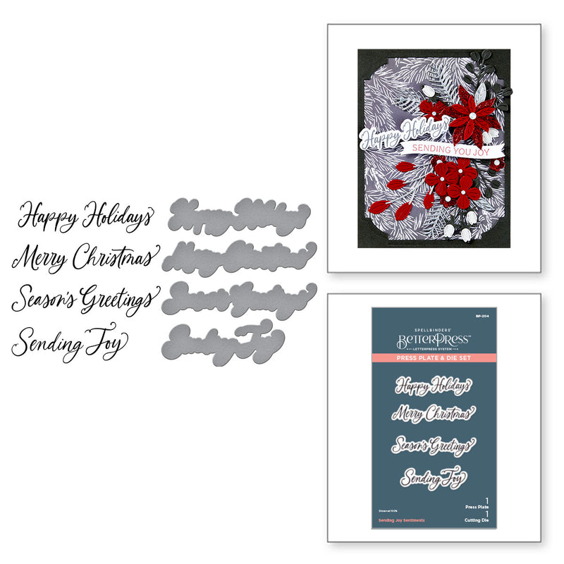 Spellbinders BetterPress Press Plate & De Set - Sending Joy Sentiments, BP-204