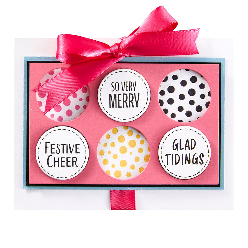 Spellbinders BetterPress Press Plate & Die Set - Festive Circle Sentimants, BP-216