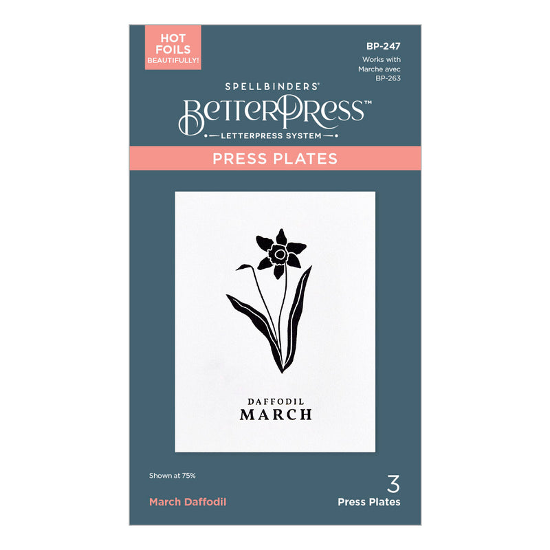 Spellbinders BetterPress Press Plates - March Daffodil, BP-247