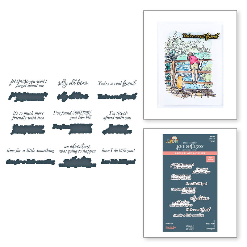Spellbinders BetterPress Press Plate & Die Set - Silly Old Bear Sentiments,  BP-285