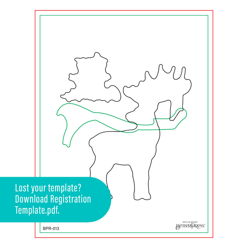 Spellbinders BetterPress Registration Press Plate & Die Set - Dashing Reindeer, BPR-013