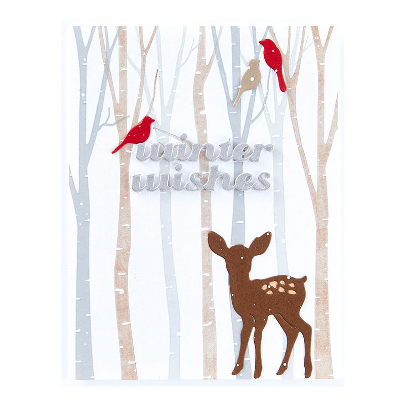 Spellbinders BetterPress Registration Plate & Die Set - Birch Trees & Firends, BPR-015