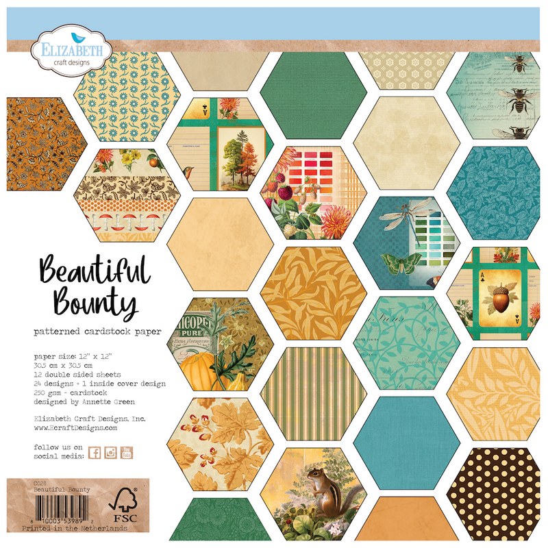 Elizabeth Craft Designs 12x12 Paper Pack - Beautiful Bounty, C028 by: Annette Green