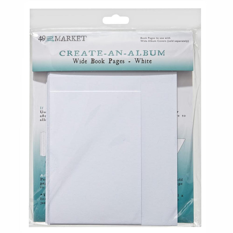 49 And Market Create-An-Album Wide Book Pages - White, CAA23879