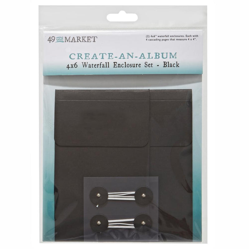 49 And Market Create-An-Album Waterfall Enclosure Set 4X6 - Black, CAA23923