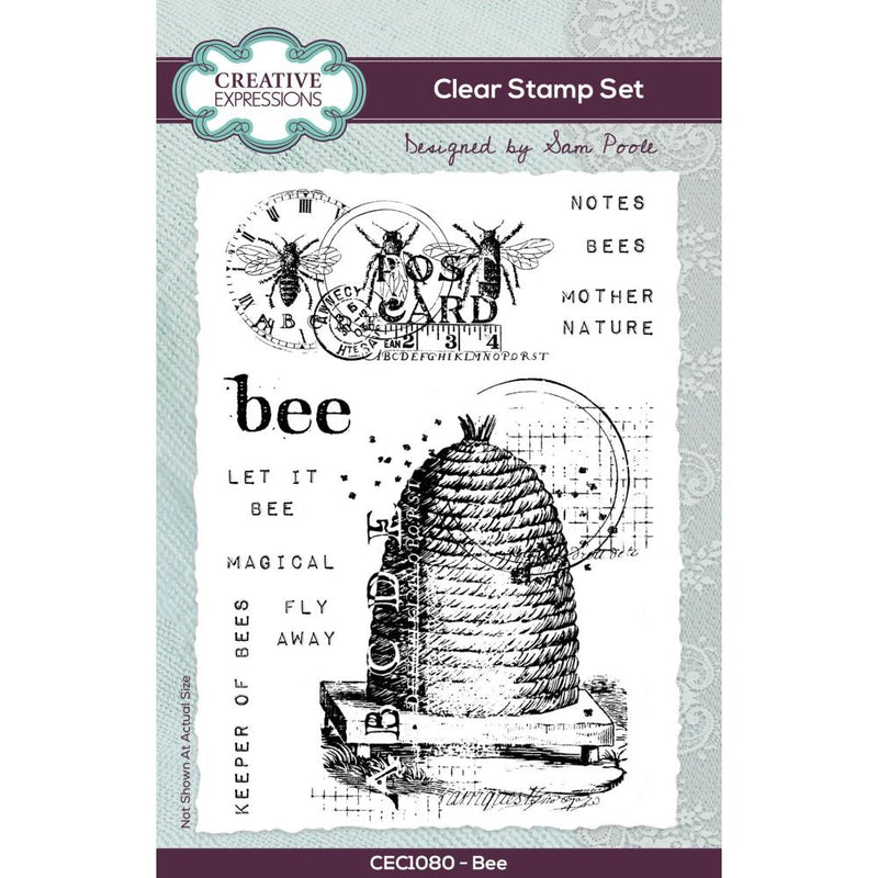 Creative Expressions 4x6 Clear Stamp Set - Bee, CEC1080 by Sam Poole