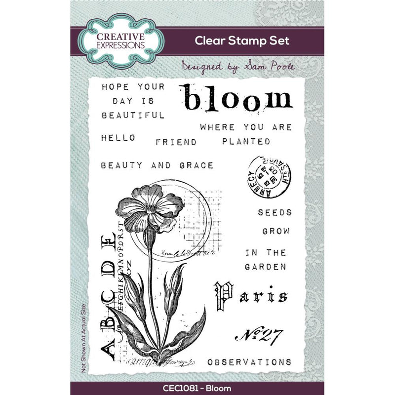 Creative Expressions 4x6 Clear Stamp Set - Bloom, CEC1081 by Sam Poole