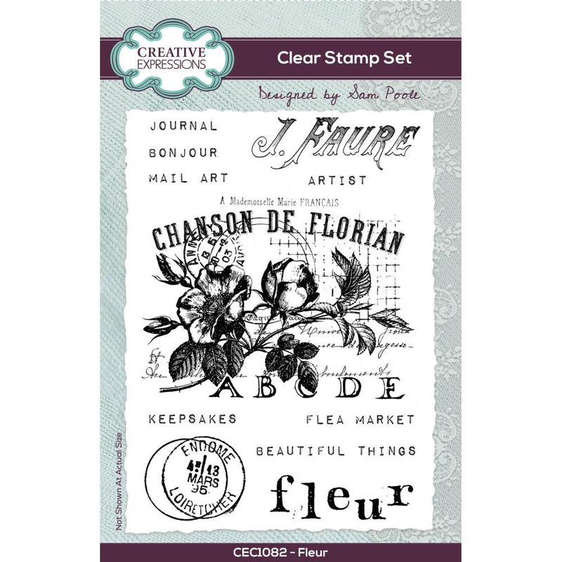 Creative Expressions 4x6 Clear Stamp Set - Fleur, CEC1082 by Sam Poole