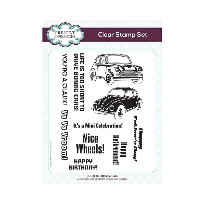 Creative Expressions 6x8 Clear Stamp Set - Classic Cars, CEC1088 by Sam Poole