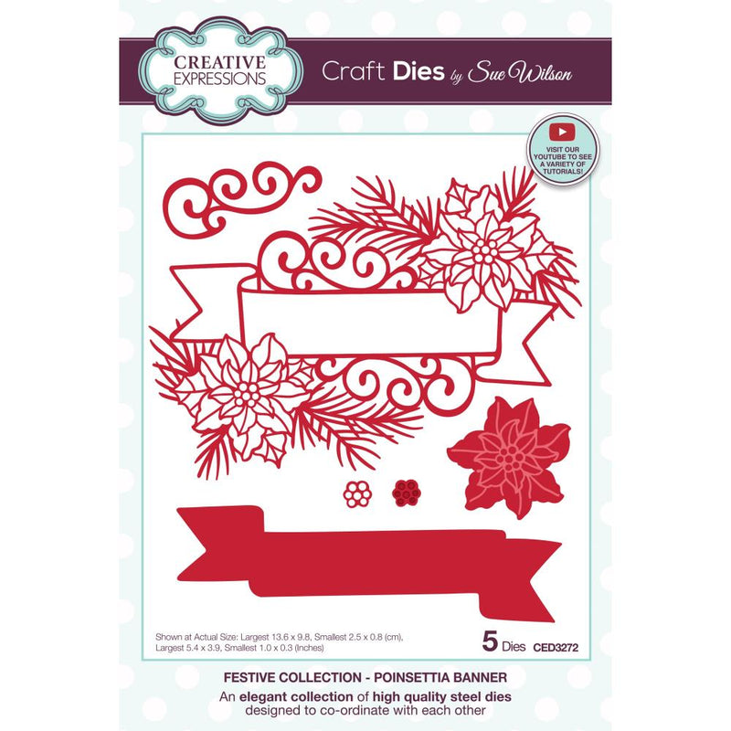 Creative Expressions Craft Dies - Poinsettia Banner, CED3272 by Sue Wilson