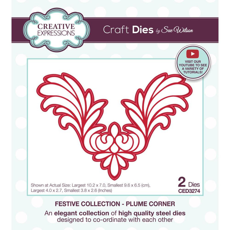 Creative Expressions Craft Dies - Plume Corner, CED3274 by Sue Wilson