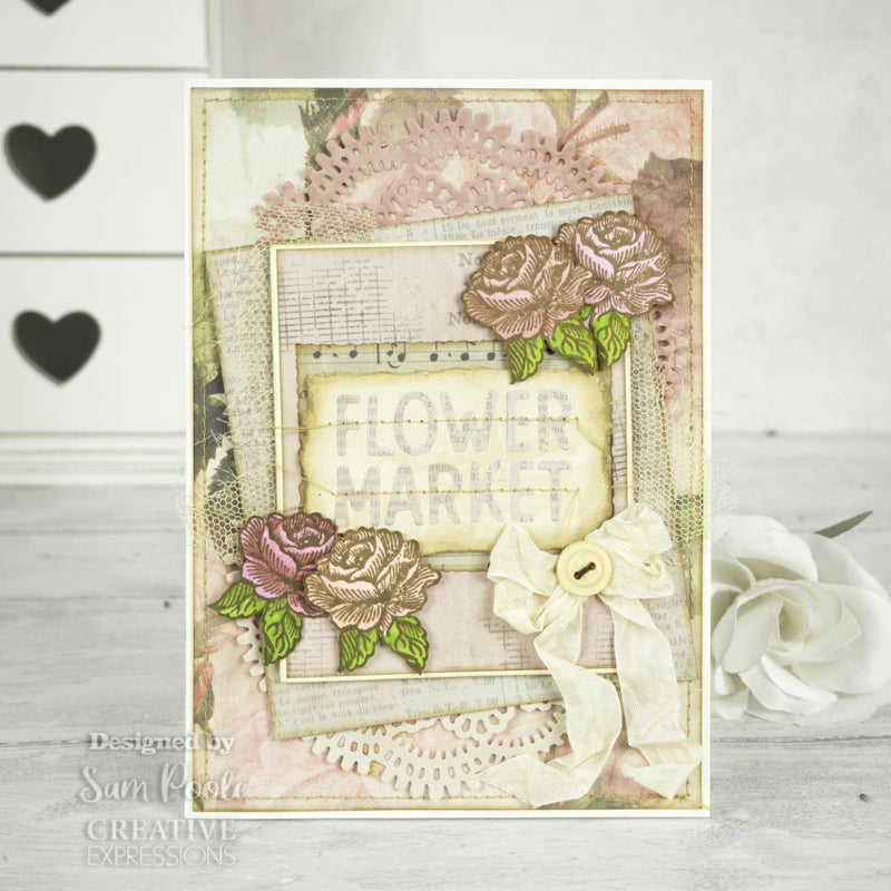 Creative Expressions Paper Pad 8X8 - Shabby Blooms, CEPP0007 by Sam Poole