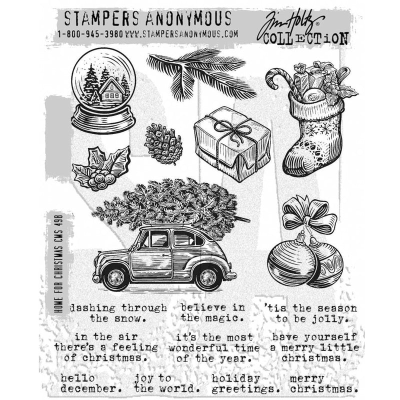 Stampers Anonymous Stamps - Home for Christmas, CMS498 by Tim Holtz