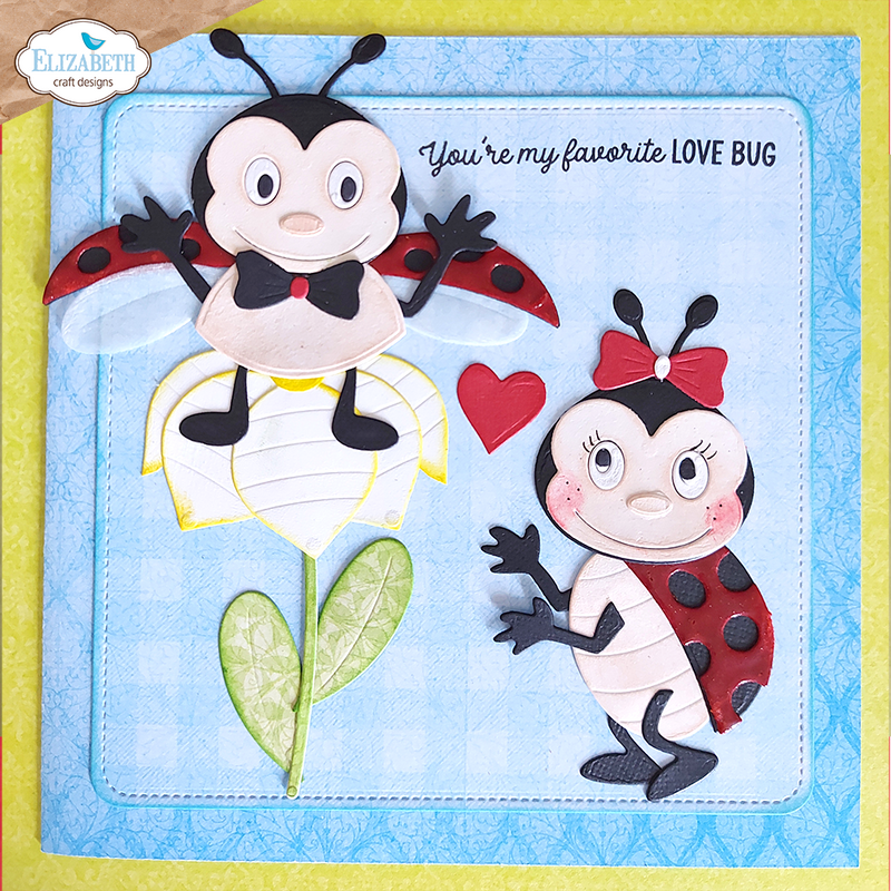 Elizabeth Craft Designs Clear Stamp Set - Bug & Kisses,  CS316