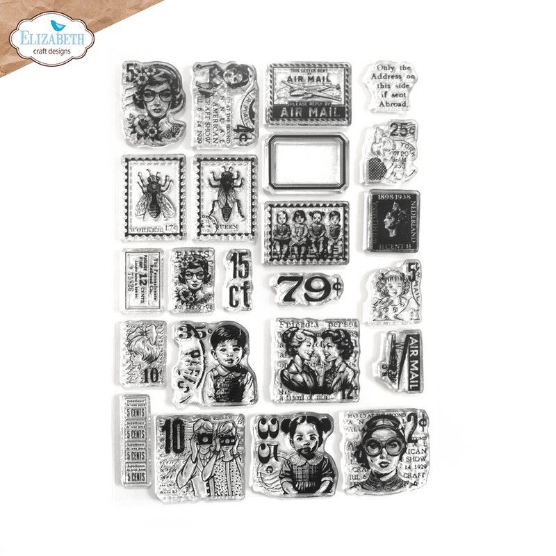 Elizabeth Craft Designs Clear Stamp Set - Postage Stamps 1, CS372