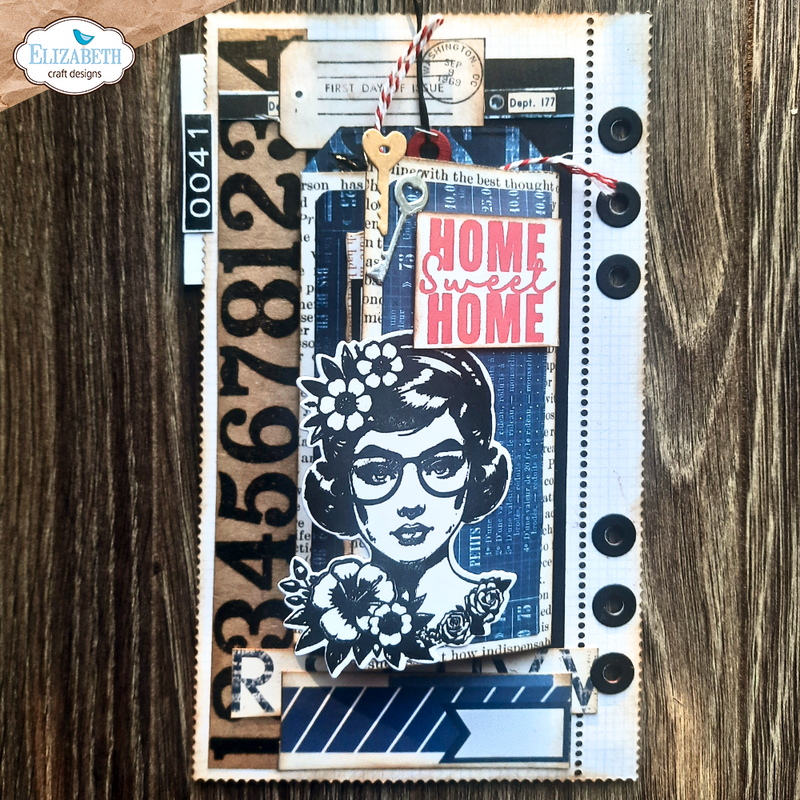 Elizabeth Craft Designs Stamp & Die Set -  Frida at Home, CSD356