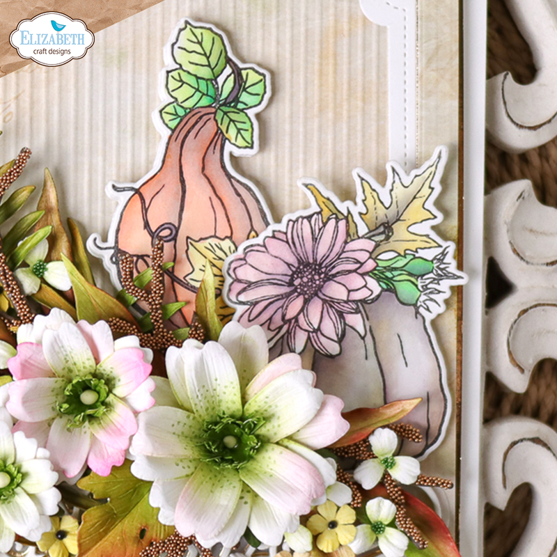 Elizabeth Craft Designs Stamp & Die Set - Autumn Harvest Florals, CSD378 by: Angelica Turner