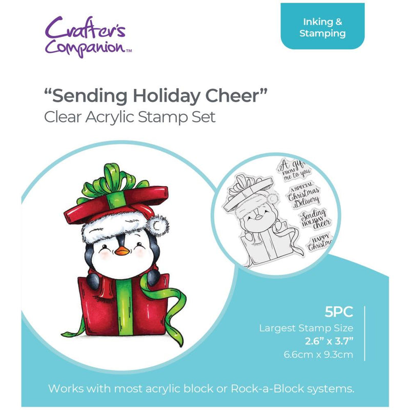 Crafter's Companion 4x4 Clear Stamp Set - Sending Holiday Cheer, CSTCASHC