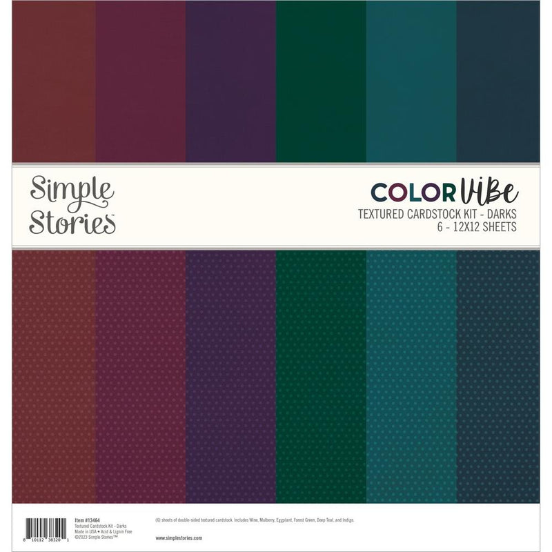 Simple Stories Textured Cardstock Kit 12x12 - ColorVIBE Darks, CV13464