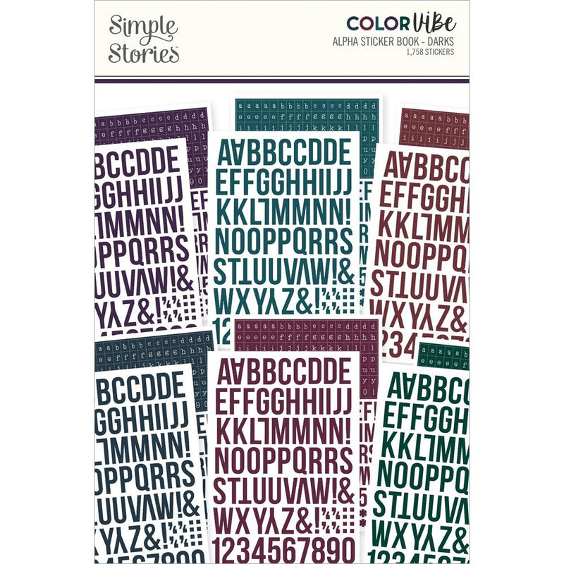 Simple Stories Alpha Sticker Book - ColorVIBE Darks, CVS13465